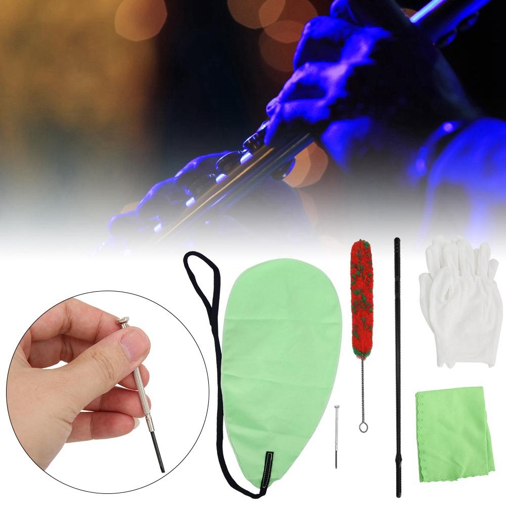 Flute Maintenance Accessory Kit Swab Cloth Glove Screwdriver Rod Brush Kit