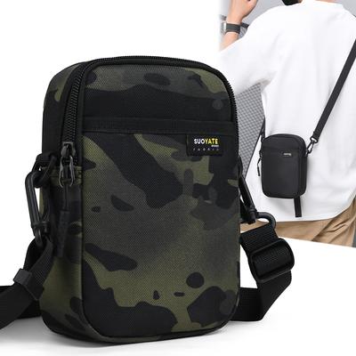 Men's Camouflage Print Mobile Phone Bag Shoulder Bag Small Square Bag