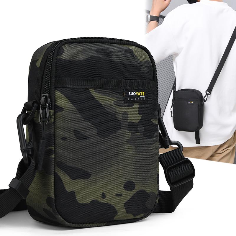 Men's Camouflage Print Mobile Phone Bag Shoulder Bag Small Square Bag