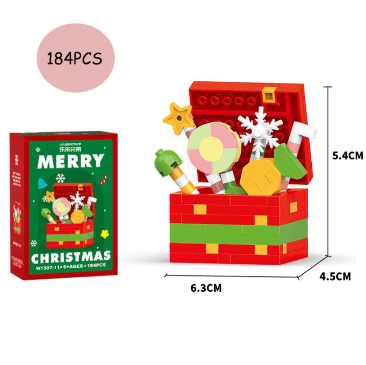 Diy Model Christmas Building Block Santa Claus Snowman Christmas Tree Building Block Toy  Christmas Decoration Party Favours