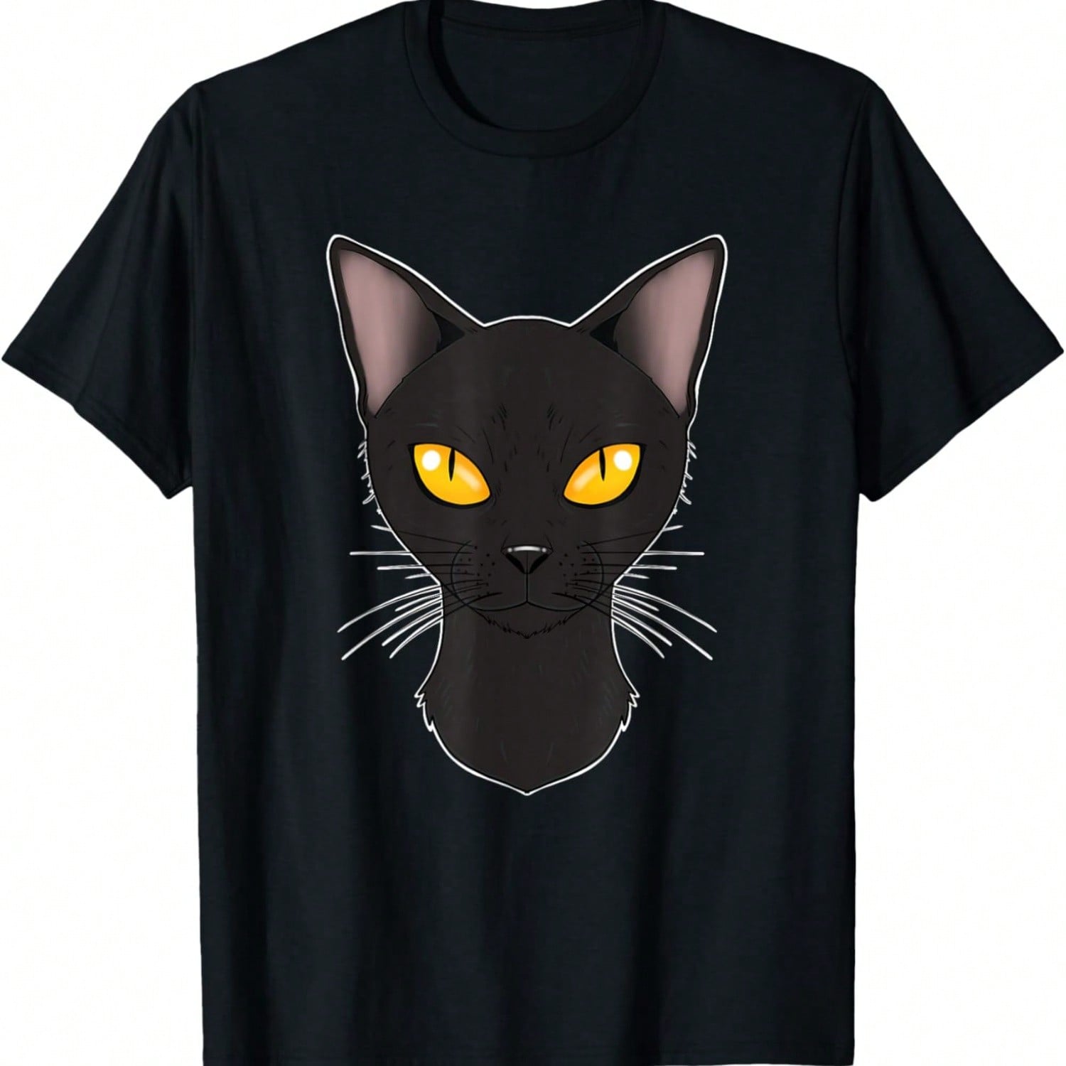 Cat Face T-Shirt Black Kitten Fun Pet Kitty Graphic Cats Tee S разноцветный