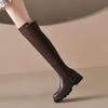 Autumn and winter European and American large-size women's boots thick-soled non-slip medium heel comfortable square heel knee boots women's new wome