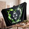Borussia Mönchengladbach Personalized Fleece Blanket With Football Logo, Custom Name Text Soft Warm Home Throw Blanket