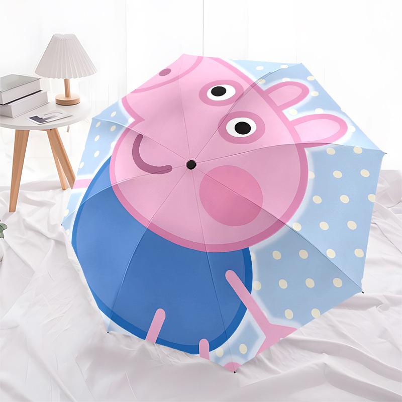 Peppa Pig, Automatic Opening and Closing, 8 Rib Structure Portable Umbrella, Suitable for Men and Women In All Seasons Perfect Gift for Ho