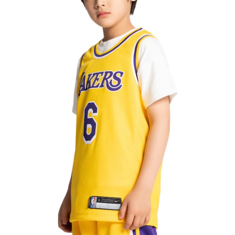 Nike Camiseta de Baloncesto con Estampado de Letras NBA para Niños tops Amarillo DV2384-728