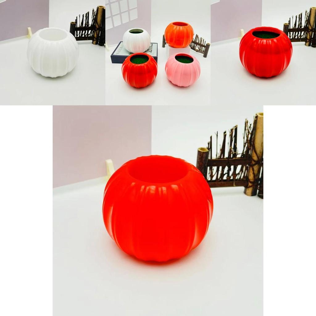 Artificial Pumpkin Flower Container With Foam Insert For Festive Table Arrangements