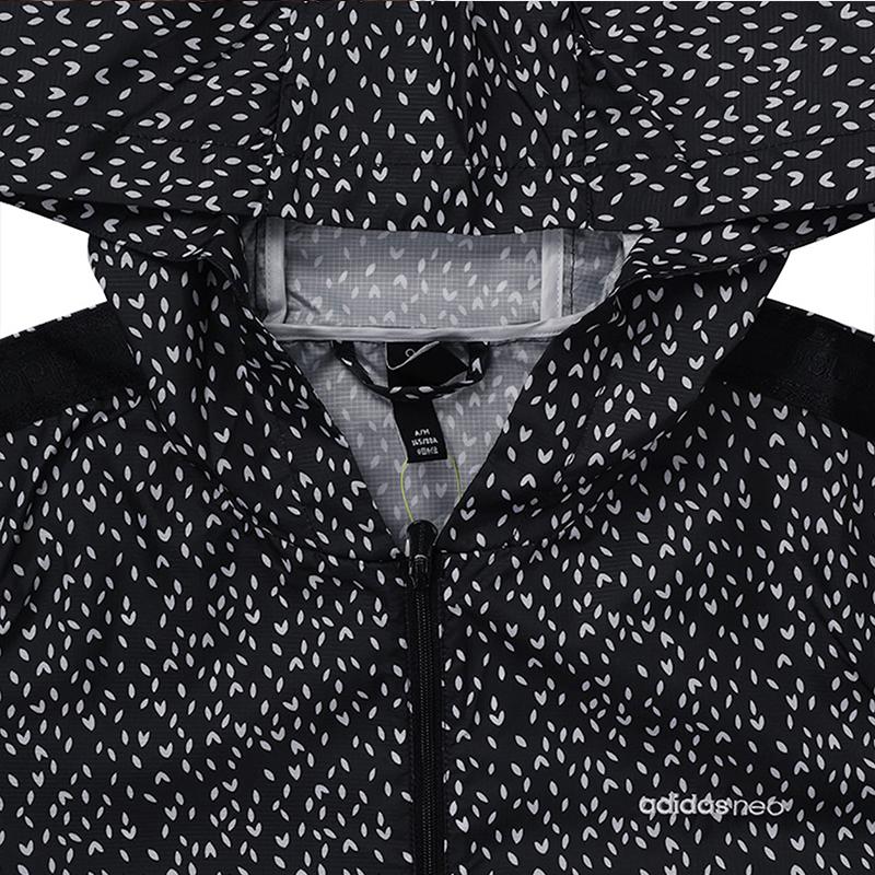 adidas Neo Casual Sports Hooded Jacket Women Jacket Black EI4256