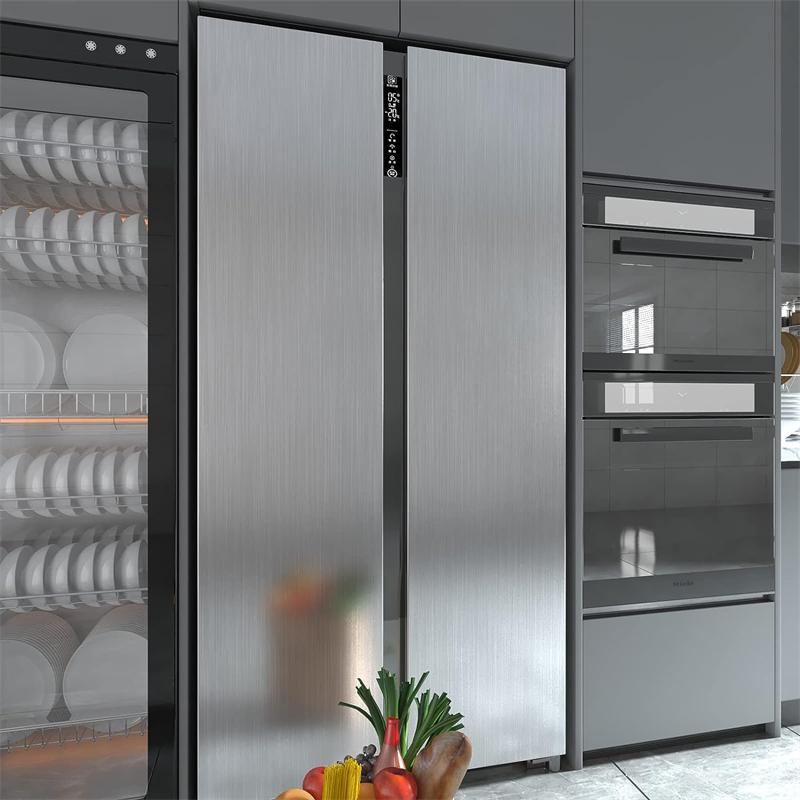 Self Adhesive Stainless Steel Contact Paper Metal Silver Adhesive Kitchen Cabinet Dishwasher Refrigerator Rust Proof Film