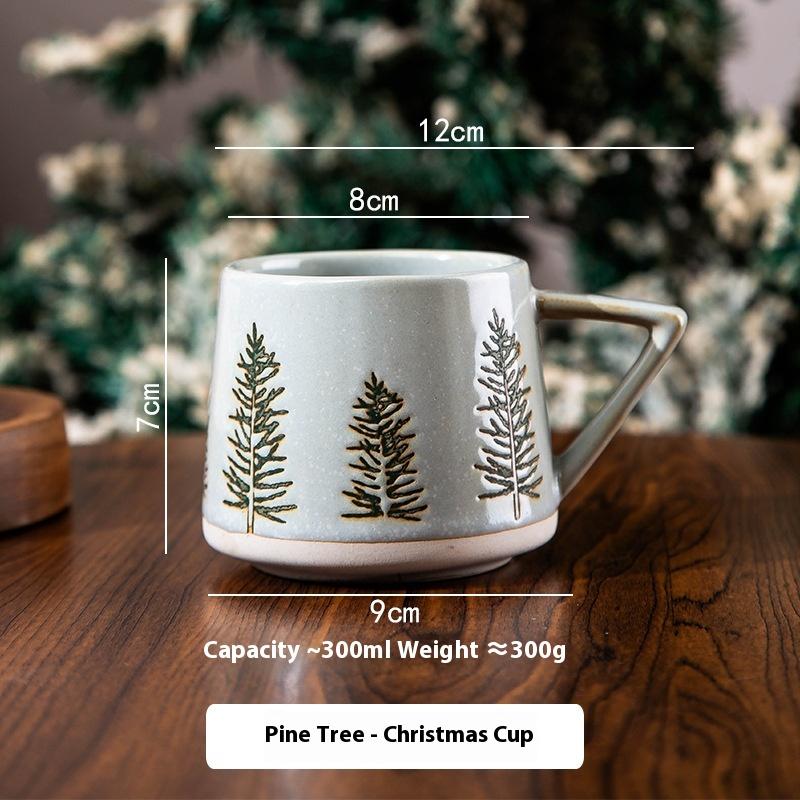 Hot 300ML Christmas Cup Original Coffee Cup Creative Home Ceramic Mug Office Party Breakfast Milk Cup New Year Gift