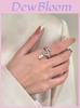 Female Zircon Digital Drop Open Ring With Cubic Zirconia For Elegant Office Wear