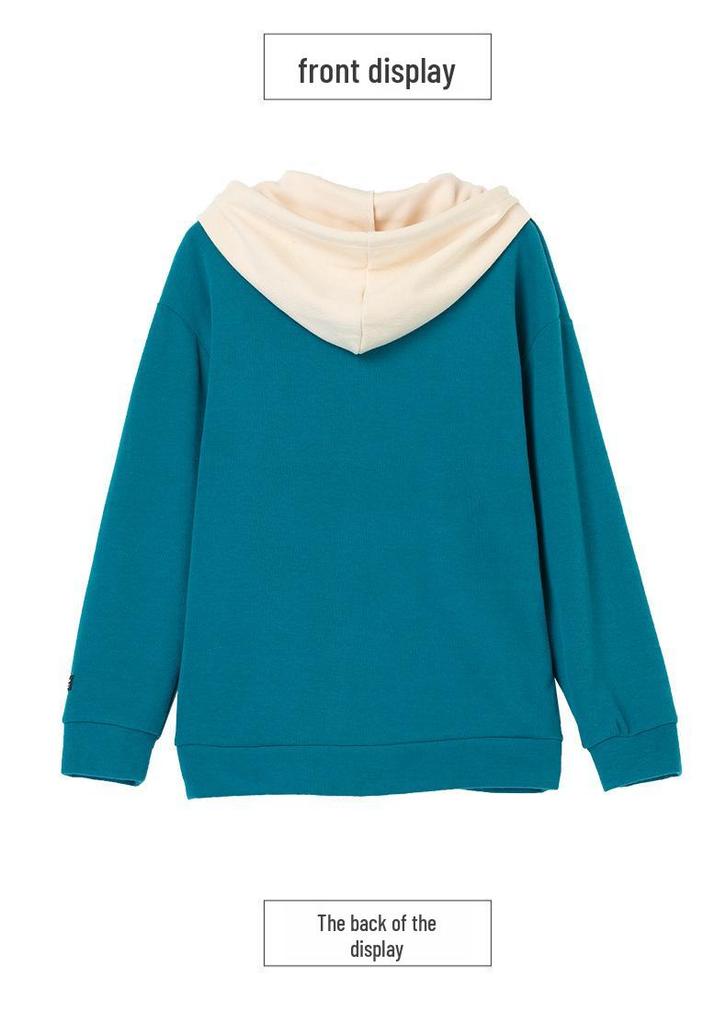 Plus Size Hooded Sweatshirt for Middle-aged Women - Spring/Autumn 2025 Loose Fit Top
