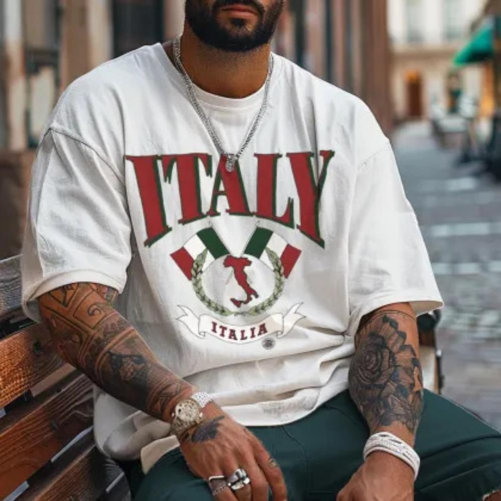 Men's Casual 3D Printed T Shirt Summer Short Sleeve Loose Fit Tees