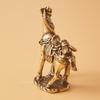 Solid Brass War Horse Small Statue Vintage Desk Ornament Zodiac Animals Figurines Miniatures Tea Pet Home Decorations Crafts