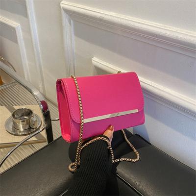Simple Texture Small Bag 2025 New Trendy Fashion Women's Bag Leisure Chain Single Shoulder Oblique Span Bag Solid Color Small Square Bag
