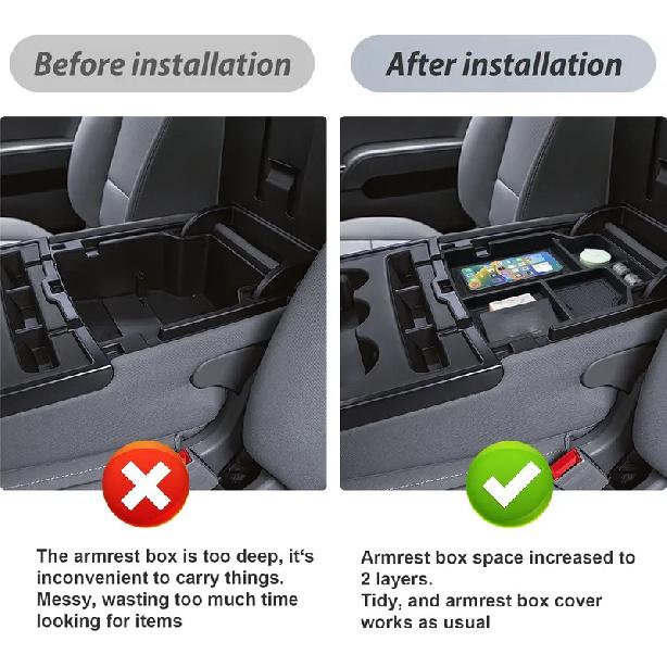 Sixthsmoy Center Console Organizer for 2014-2018 Chevy Silverado 1500 and GMC Sierra 1500 Armrest Storage Box Tray Accessories
