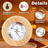 Wooden Bathroom Thermometers Hygrometer With Color Reference Zone Glass Cover For Sauna Room Temperature Humidity Display
