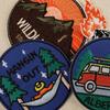 Round Badge Camping Series Iron-On Embroidered Patch for Clothing Accessories