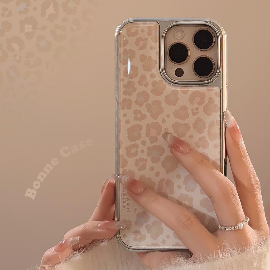Ins Yellow Leopard Print Suitable for 16 Apple 15pro Max Mobile Phone Case Iphone14 Electroplating Drop Glue 13 Hard Huawei