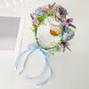 Bridal Headband Artificial Flower Decor Ribbon Lace-up Garland Wedding Ceremony Headband Weddings Travel Fairy Hair Garland Hair