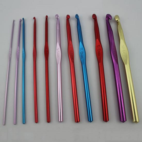 Háčkovací jehly bez závad DIY Craft hliníkové slitiny háčkovací háčky na šátky