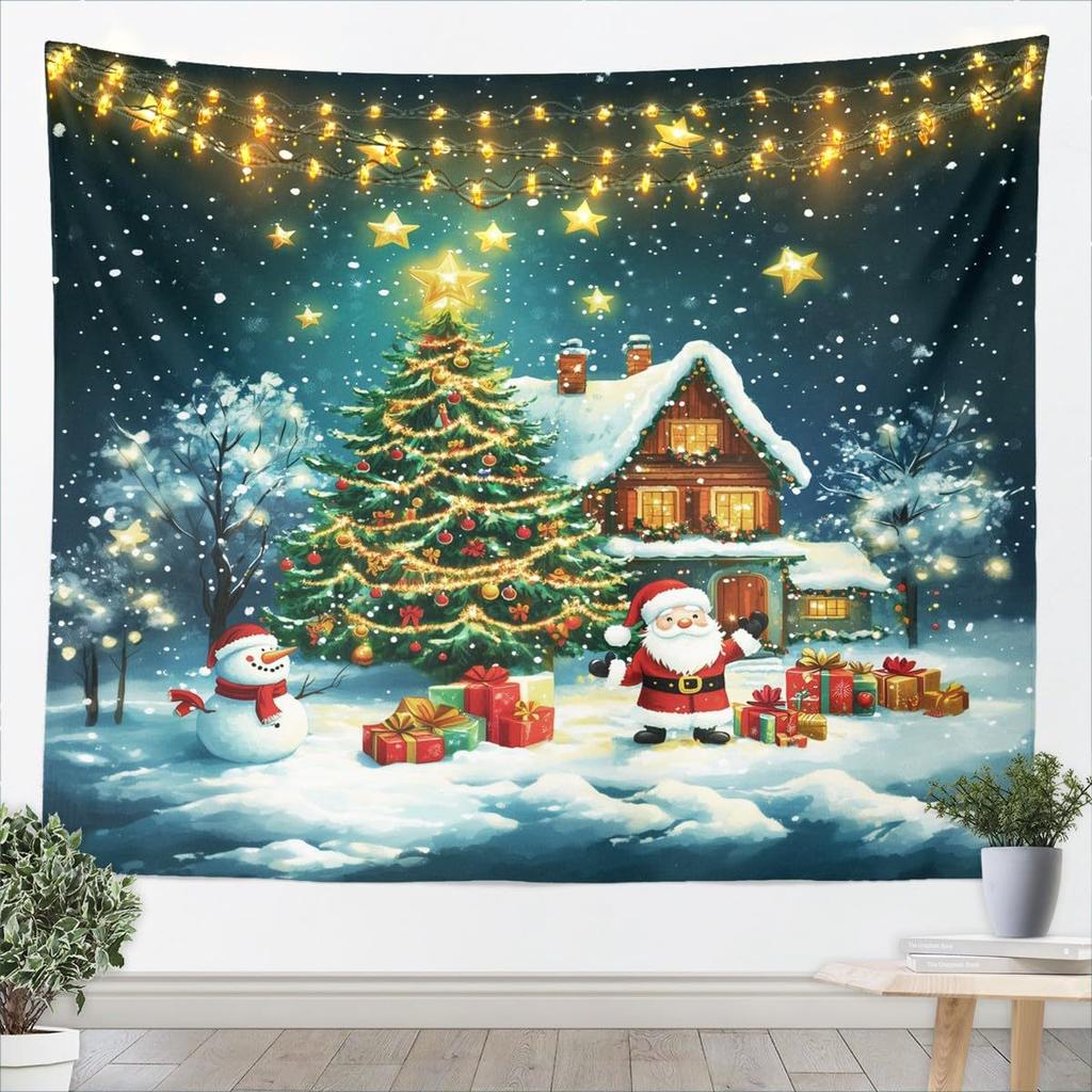 Christmas Tree Winter Santa Claus Wall Hanging Tapestry Christmas Wall Hanging Tree Wall Hanging Gorgeous Christmas Tree Fireplace Gifts