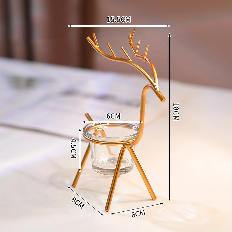 Rentier Kerzenständer Teelicht Hirsch Metall Eisen Kerzenhalter für Party Hochzeit Zuhause Kaffeetisch Deko Neujahr Noel Geschenk