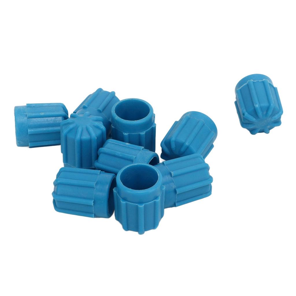 50PCS Air Conditioning Valve Caps Car Fuel Injection Nozzle Caps Sealing Plastic Dustproof Covers M8X1 Blue
