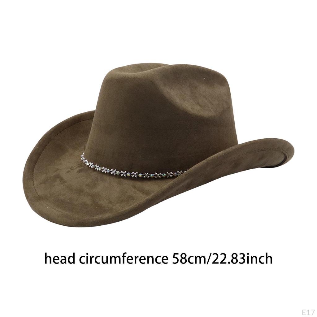 Adult Cowboy Hat, Wide Brim Western Headwear, Lightweight And Sturdy Polyester Party Suitable