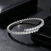 Elegant Zirconia Open Bangle: Women's Fashionable, Versatile Hand Jewelry for Valentine's Day or Commuting. Adds a High-End Touch.
