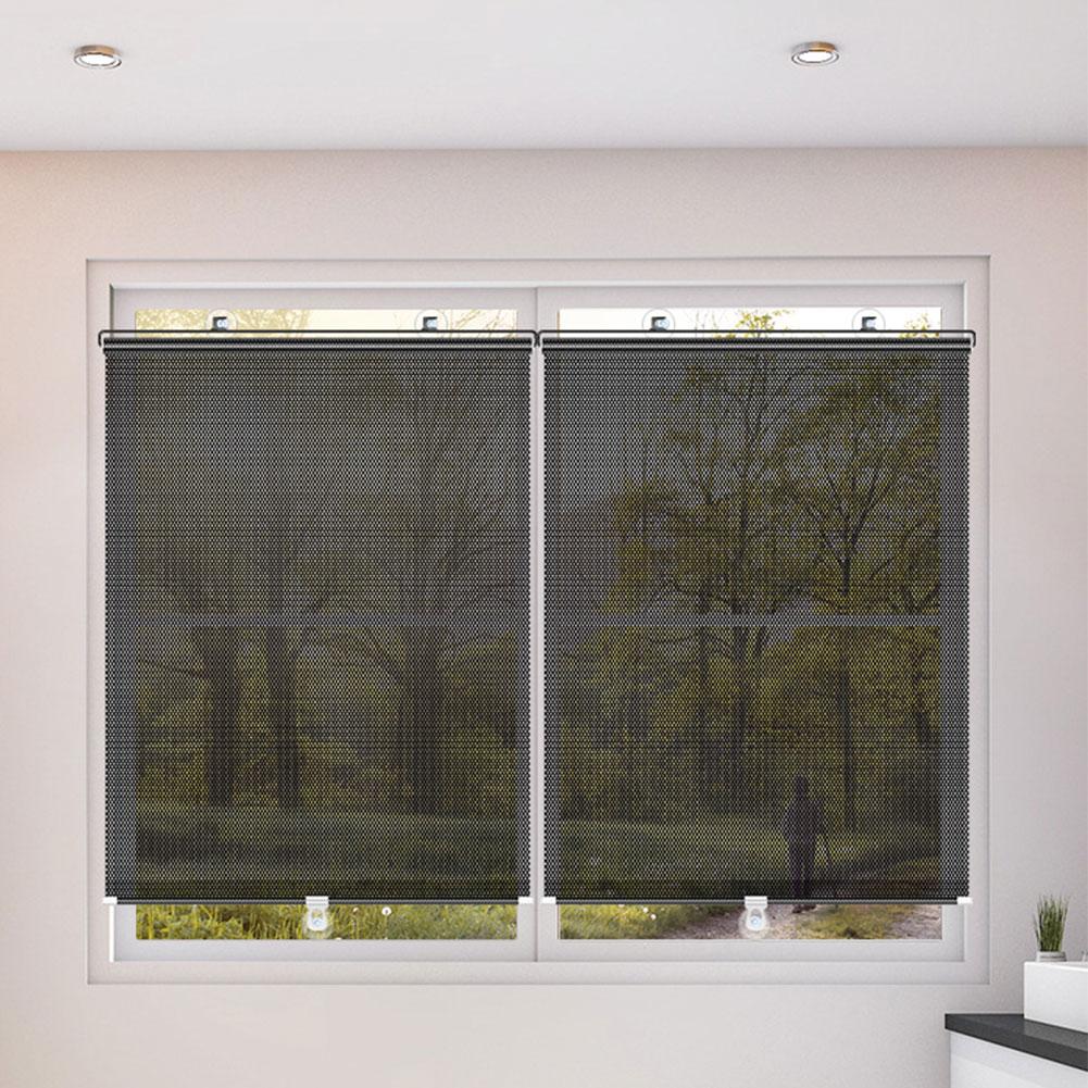 1-5Pcs Universal Window Roller Blinds W/ Suction Cup Sunshade Blackout Curtain For Car Home Office Nail-free Sun-shading Curtain