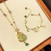 New Set Of Jewelry Necklace Water Droplet Bracelet Butterfly Shaped Enamel Craftsmanship Retro Chinese Style Fashionable Women's