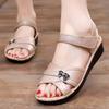 Women's Open Toe Lightweight Wedges Sandals Summer New Soft Sole Non Slip Waterproof Velcro Middle Aged And Elderly Sandals