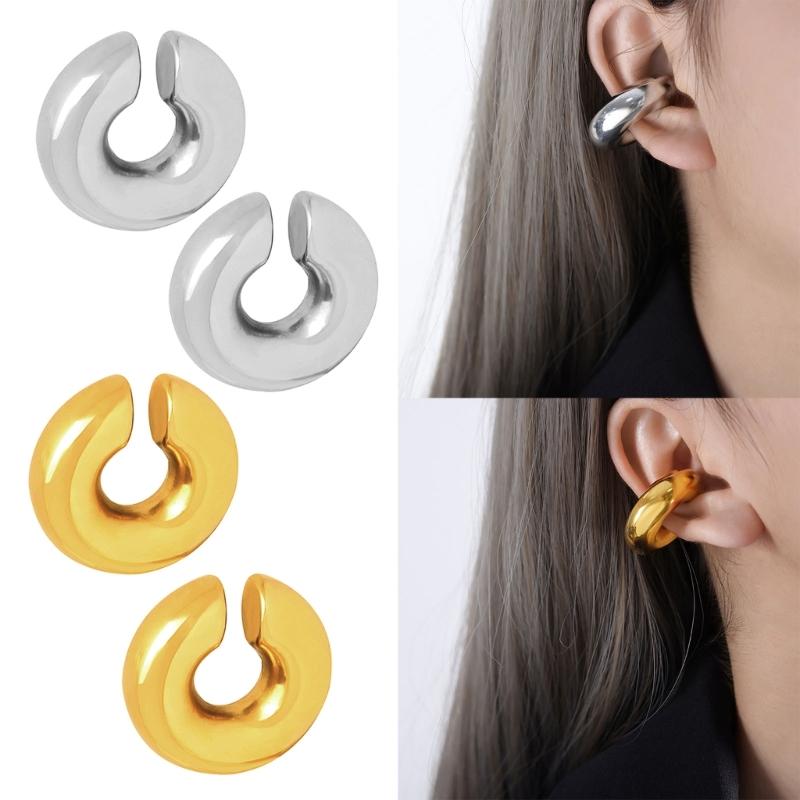 Non Piercing Ear Cuff Circle Ear Cuffs Stainless Steel Ear Clip Trendy Cuff Earrings Comfortable Design Ear Accessorirs