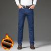 Jeans Casual in Pile da Uomo Elasticizzati Moda Cotone Spesso Peluche Caldo Pantaloni in Denim Pantaloni da Uomo Taglia Larga 48