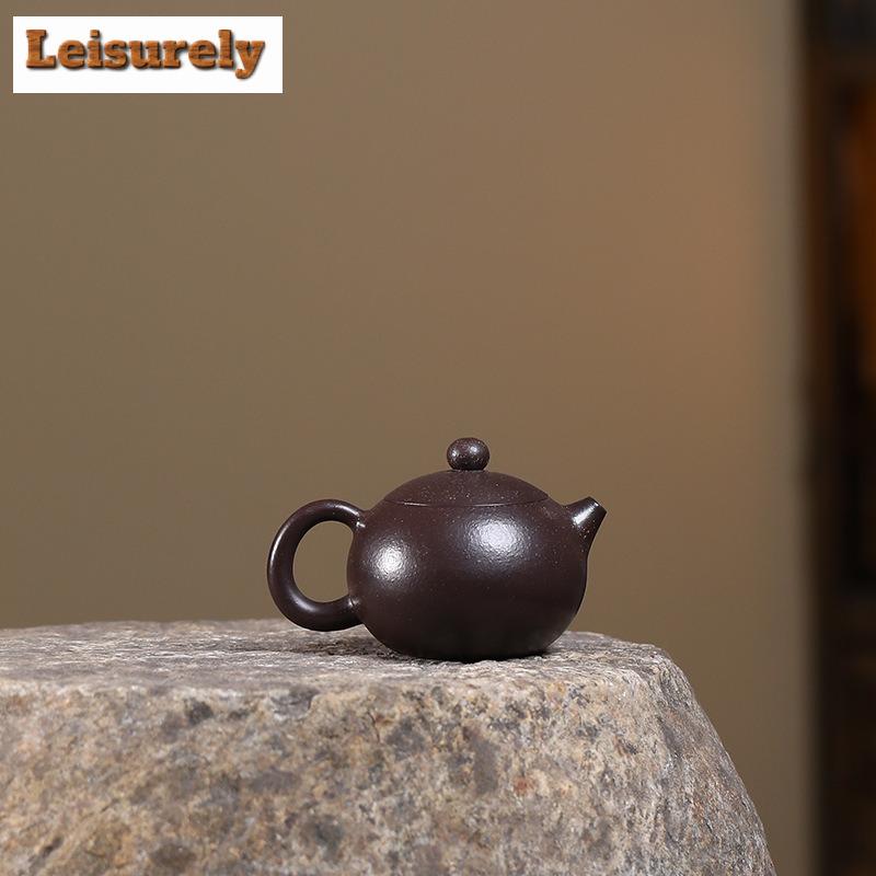 150ml Elegant Yixing Purple Clay Teapots Artists Handmade Xishi Pot Raw Ore Black Gold Mud Kettle Zisha Tea Set Drinkware Craft