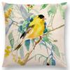 Watercolor Birds Series Cushion Cover Goldfinch Chickadee Cardinal Kingfisher Prints Pillow Case