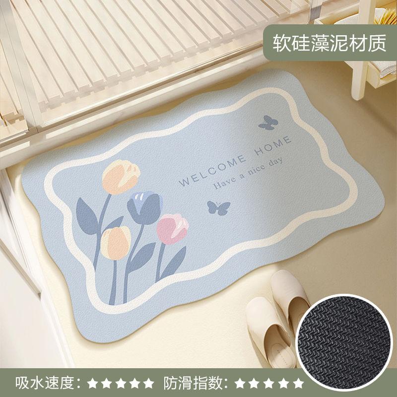 

Diatom mud bathroom suction toilet door non-slip mat entry door kitchen floor mat 40cmx60cm