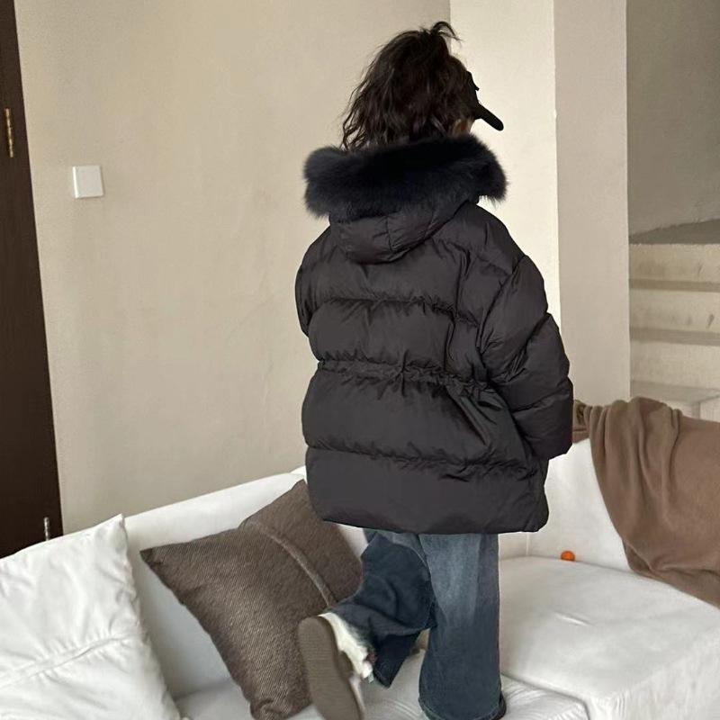 Girls Down Cotton Jacket Fashion Winter Cotton Jacket Hooded Warm Cotton