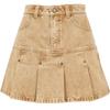 Women's Rivet Pleated Denim Short Skirt