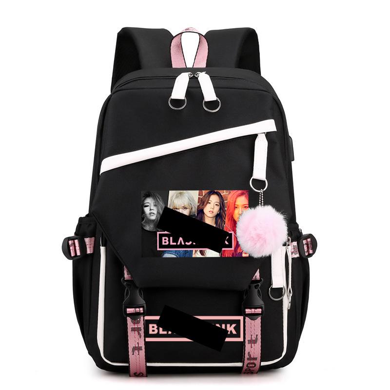 Blackpink Korean Girl Group Peripheral Printed Backpack Casual Middle School Student Schoolbag