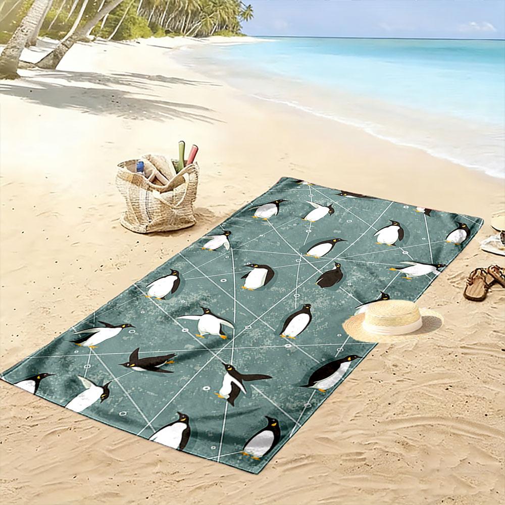 Gracieus pinguïn sterrenbeeld dans Print strandlaken, sneldrogend, geschikt voor reizen, buitensporten, joggen, het strand en zwemmen, cadeau