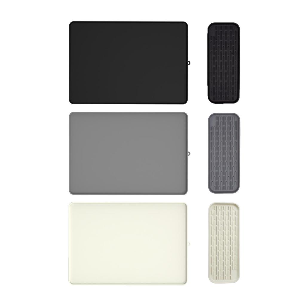 Silicone Coffee Mat with Tray Piece Set Foldable Surface Protector for Home Dining Table Bar Area