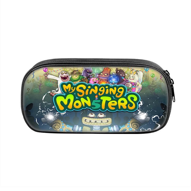 My Singing Monsters Pencil Case Nylon Storage For Students With Fun Cartoon Design