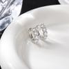 Elegant Geometric Zircon Earrings: Imitation Moissanite with Diamond Hole Design
