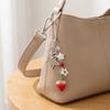 Strawberry Design Keychain Strap Sweet Bag Charm Cool Beaded Phone Chain  Y2K Style