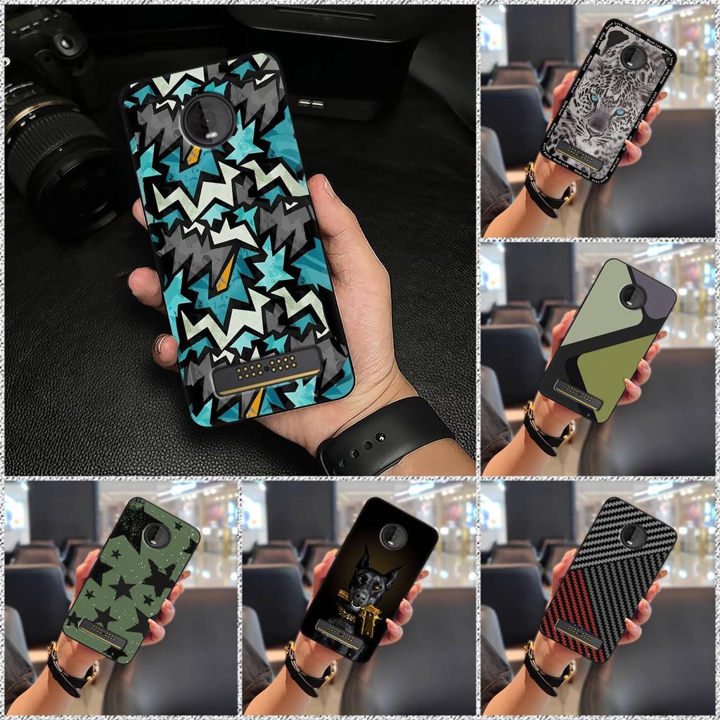 Protective Anti-knock Phone Case For MOTO Z4 Play Dirt-resistant Back Cover Graffiti Cartoon Shockproof Full wrap TPU