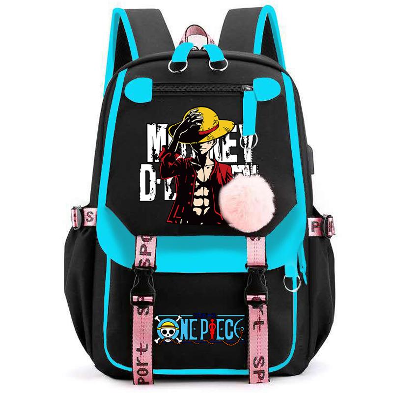 Anime One Piece High Quality Female Backpack Waterproof Knapsack with Ligh Tweight Book Bag for Kid Gifts Men Women Travel Bag Leisure Bag Rucksack
