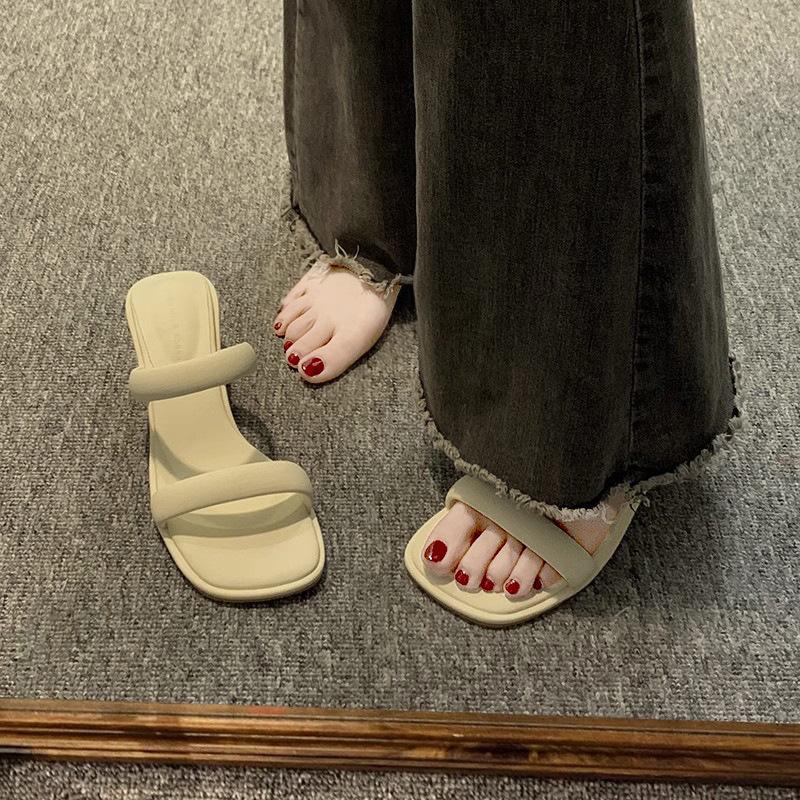 Fashion Cool Slippers for Women In Summer 2025 New Style for Outdoor Fashion French Retro Temperament High-heeled Shoes for Women