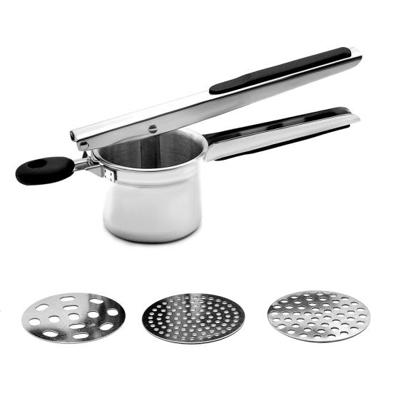 Kitchen Multifunctional Stainless Steel Potato Masher Ricer with 3 Ricing Discs