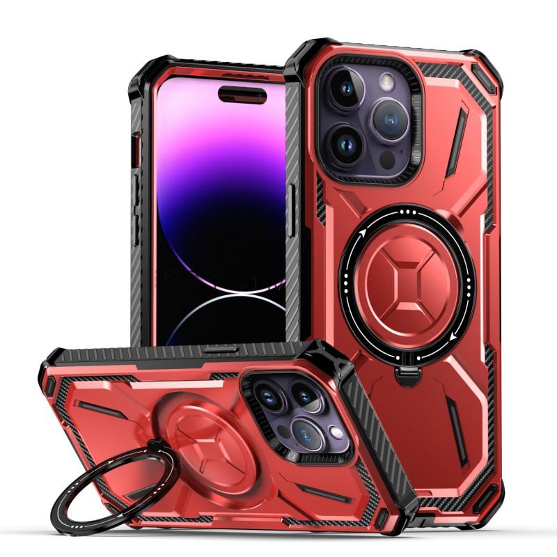 Magnetic Ring Phone Case IPhone 15 Pro Max With Built-in Kickstand Shockproof TPU Cover In 5 Colors